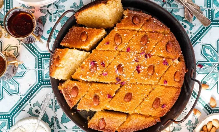 طرز تهیه کیک بسبوسه عربی