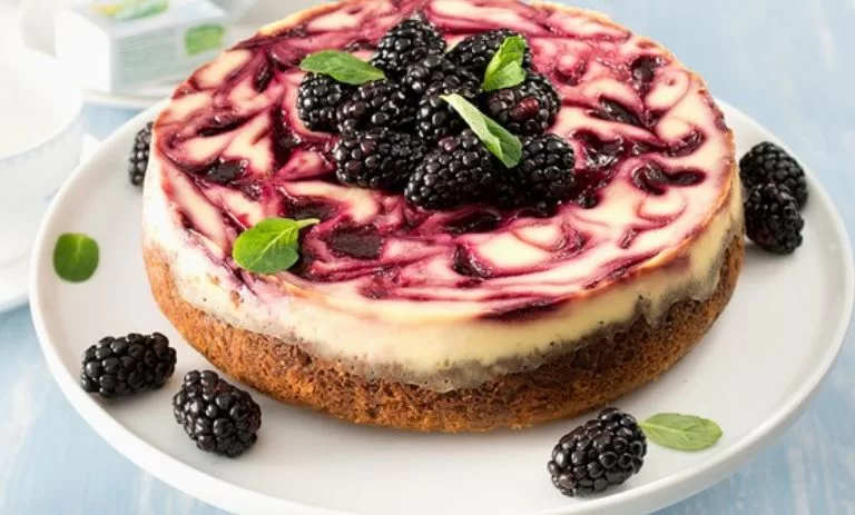 طرز تهیه چیزکیک توت سیاه