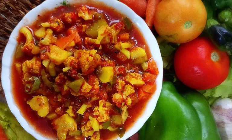 طرز تهیه ترشی لیته با رب گوجه فرنگی